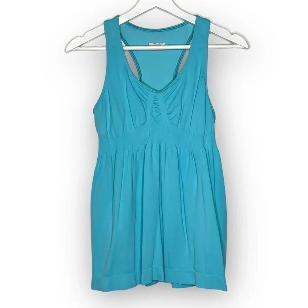 Athleta Racerback Tank Top Compression Flare Stretchy Blue Teal Women’s Medium